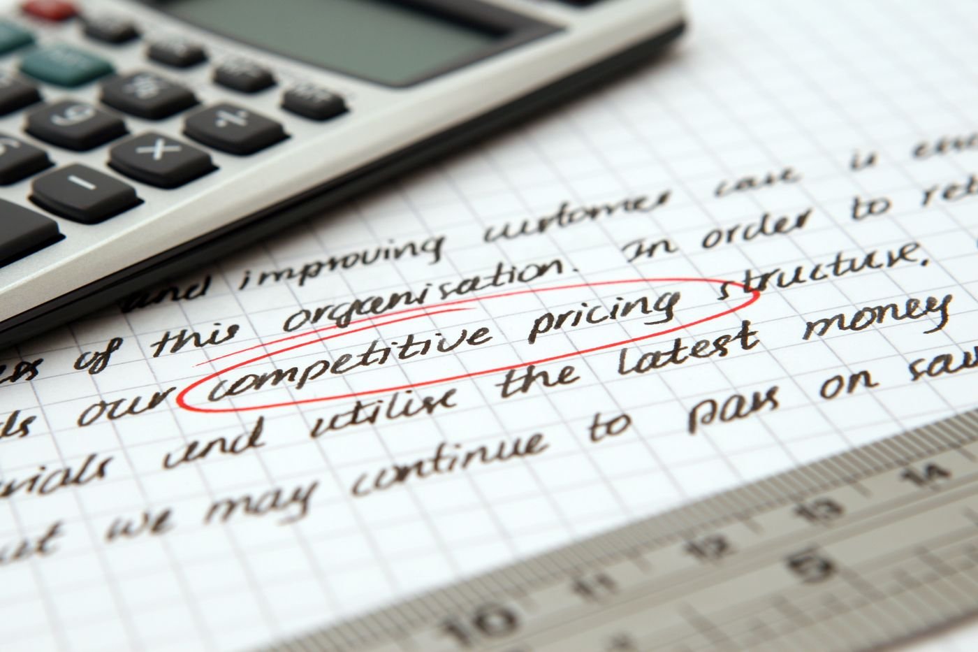 Handwritten budget and cash flow notes for a dental practice